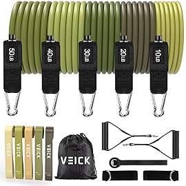 VEICK Resistance Bands, Exercise Bands, Workout Bands, Resistance Bands for Working Out with Handles for Men and Women, Exercising Bands for Fitness Weights Work Out at Home