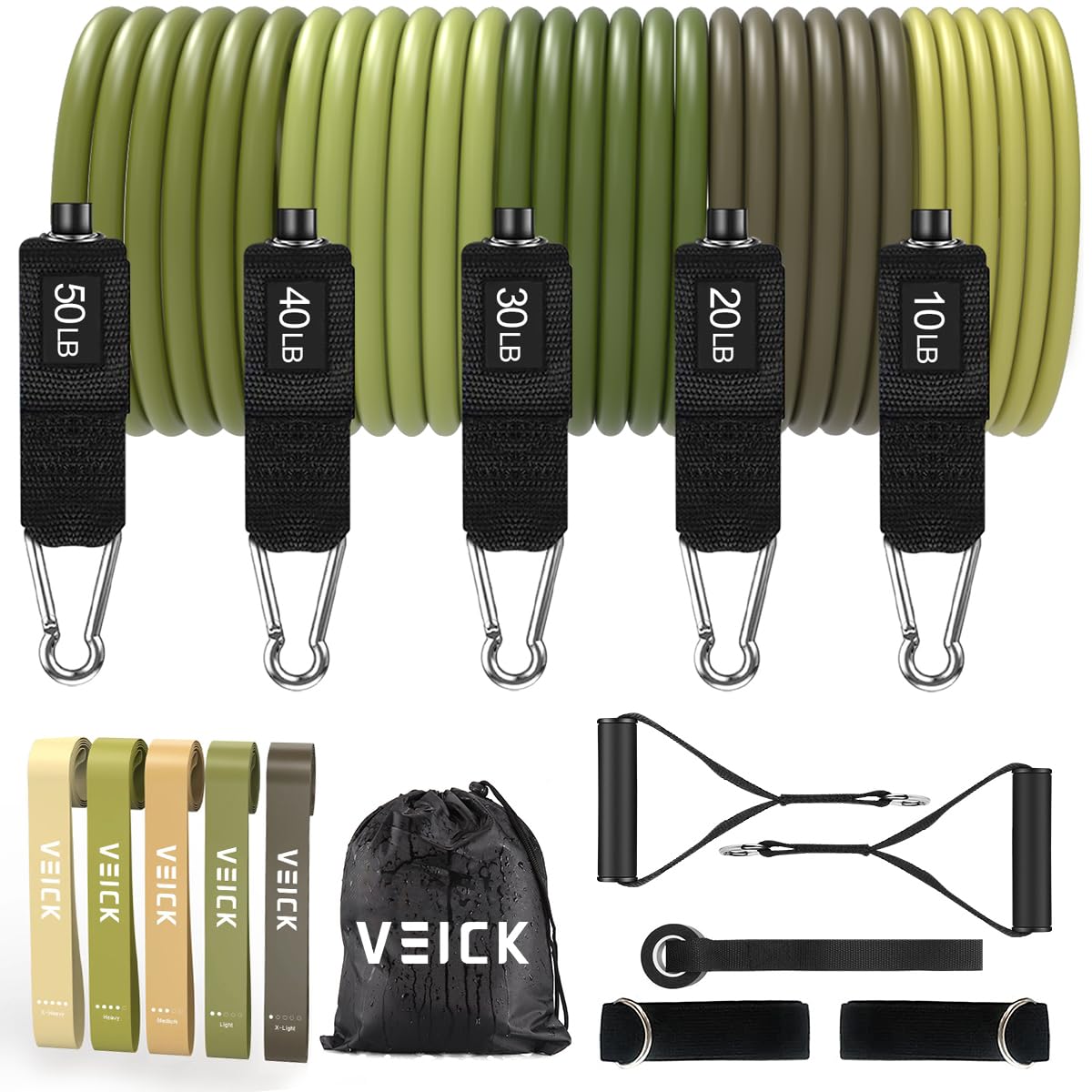 VEICK Resistance Bands, Exercise Bands, Workout Bands, Resistance Bands for Working Out with Handles for Men and Women, Exercising Bands for Fitness Weights Work Out at Home โ image 1