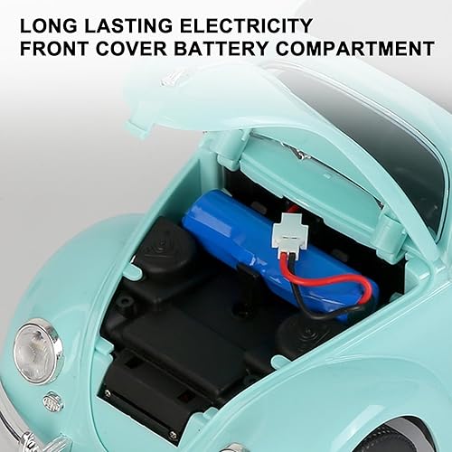 Miniatura 4 de Auto a control remoto, escala 116 Classic Beetle 1950, modelo de juguete para niños, 2.4 GHz, 4 canales, tracción trasera, con luces LED y batería