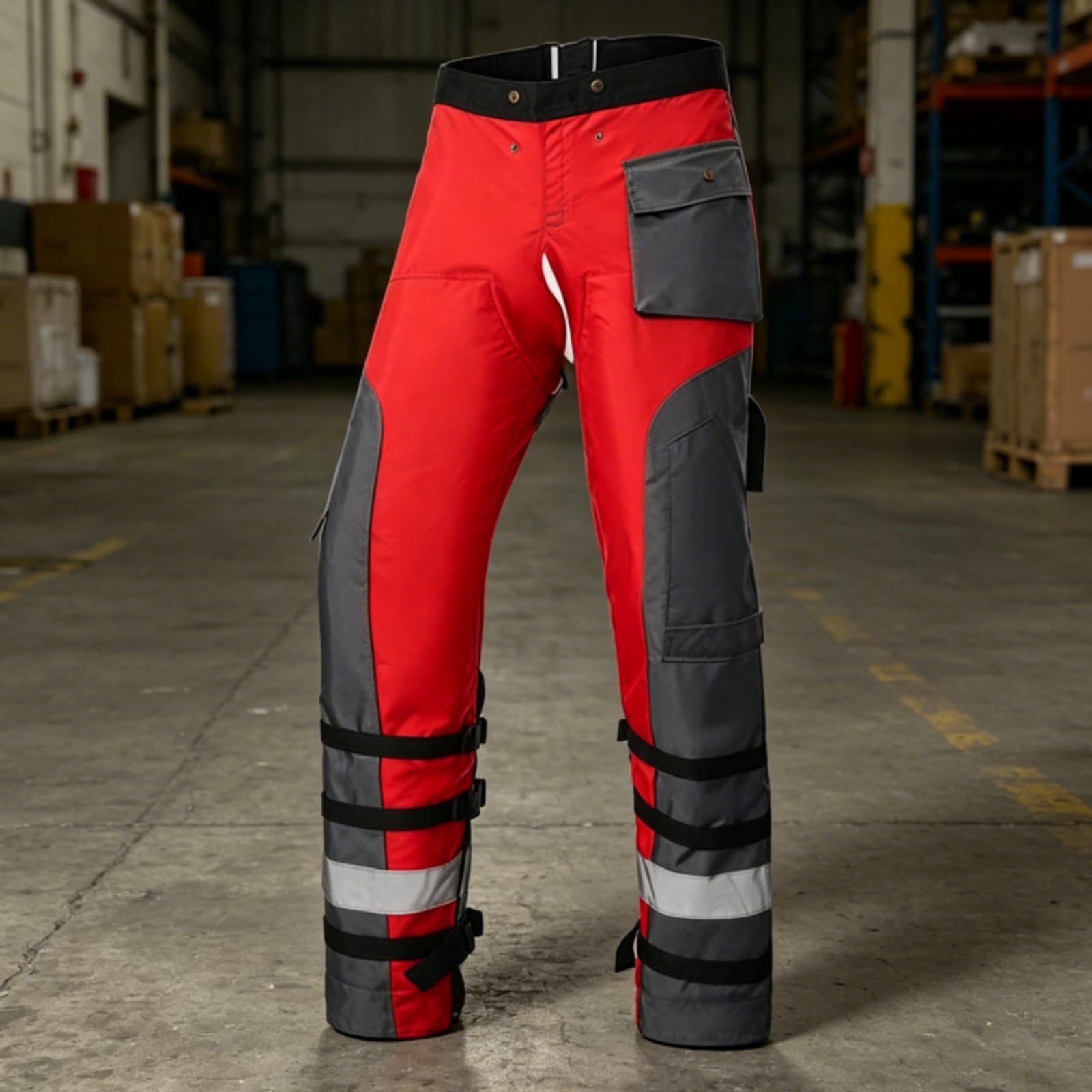 Pantaloni Antitaglio Motosega Pantaloni Protettivi Ghette da Lavoro Gambali da Taglio Apron con Strati Schermati E Elevata Visibilità in Fibre