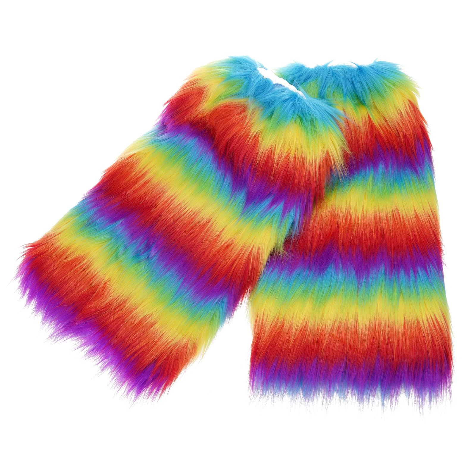Maxtonser Aesthetic Punk Fuzzy Leg Warmers for Women Soft Thickened Plush Boot Cuffs Covers for Winter Fashion and Costume Parties
