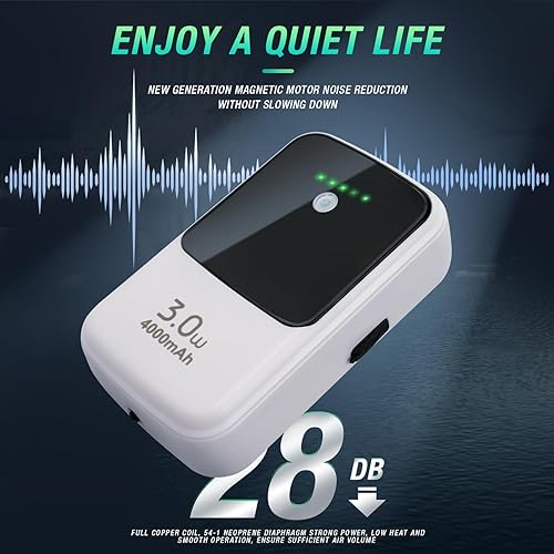 Miniatura 4 de Ghosthorn Aireador recargable silencioso de modo de funcionamiento dual para peces, bomba de aire de acuario de gran capacidad con clip universal