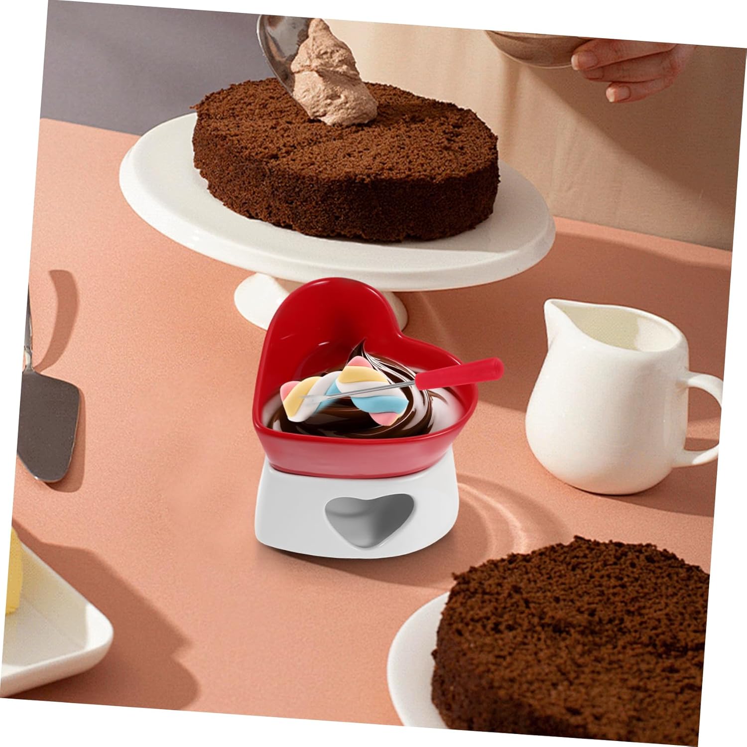 PRETYZOOM 1Set Mini Heart Shaped Chocolate for Cheese Butter Desserts Easy to Clean Even Heat Distribution for Parties Family Gatherings
