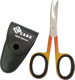 YSCARE Cuticle Nail Scissors Curved Blade Stainless Steel Beauty Scissors for Manicure Pedicure Grooming, Finger & Toe Nail Eyebrows, Nose, Beard, Hair Trimming (Multi)