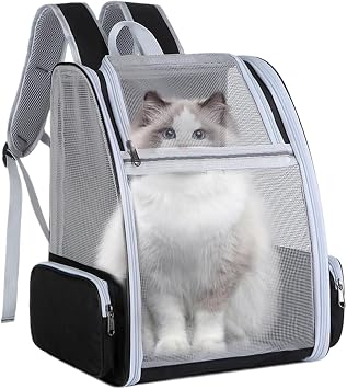 Ventilated Cats Dogs Rabbits Carrier Backpack for Small Pets and Puppies Perfect for Outdoor Adventures and Vet Visits, Ultimate Comfort On-The-Go Black