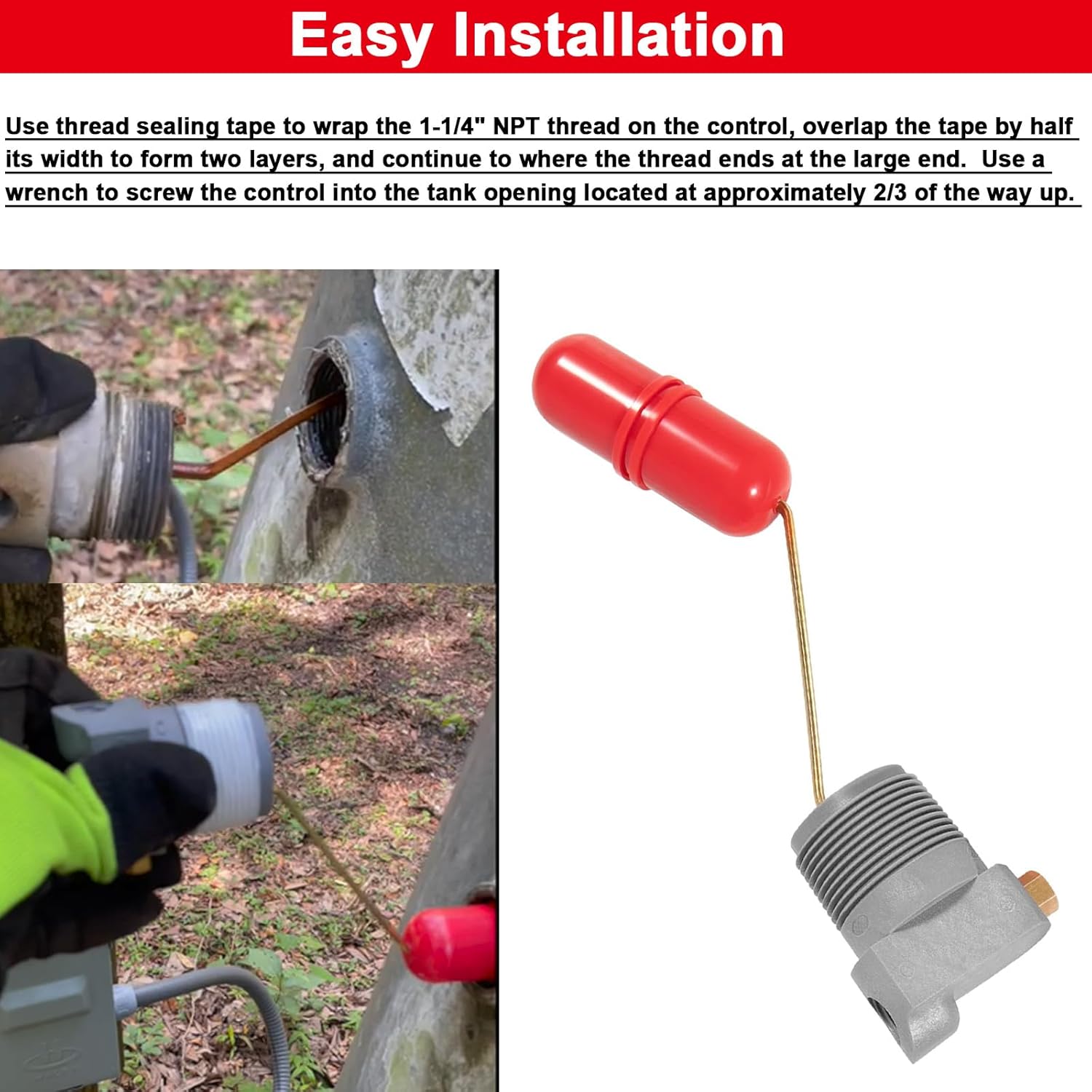 Air Volume Controls for Deep Wells Replace for F93B-1C, Water Tank System 1-1/4 in MNPT, 1/4 in PTF SAE