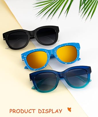 Kids Sunglasses Boys-Girls Polarized-Sunglasses: Toddler Square Sun Glasses with UV Protection for Youth Child Age 3-12