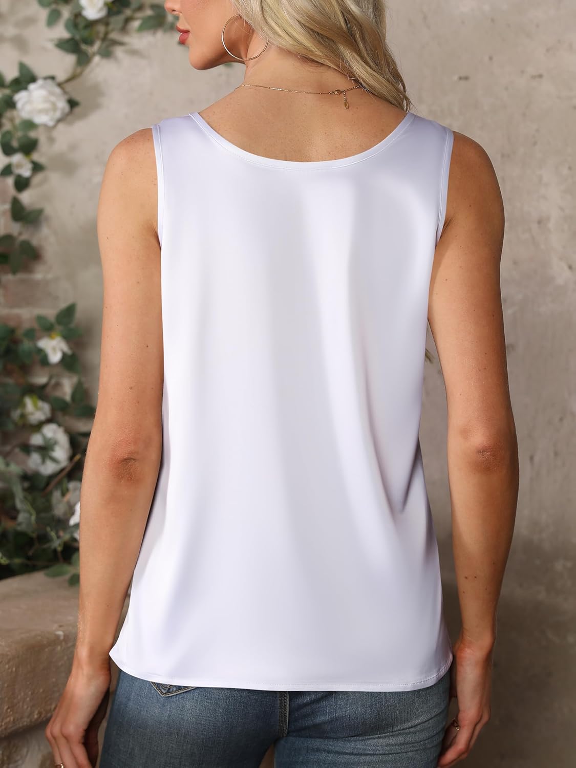 Mawor Silk Satin Tank Top for Women Summer Camisole 2026 Sleeveless Blouse Dressy Casual Shirt Outfits - Image 4