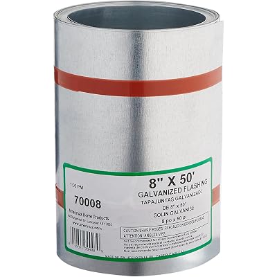AMERIMAX HOME PRODUCTS 70008 8-Inch x 50-Feet Galvanized Flashing, Mill