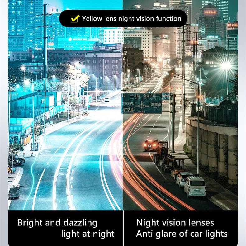 Miniatura 5 de 3 en 1 gafas de sol magnéticas de los vidriosclip que conduce de la noche, vidrios de la visión nocturna de la miopía para la distancia