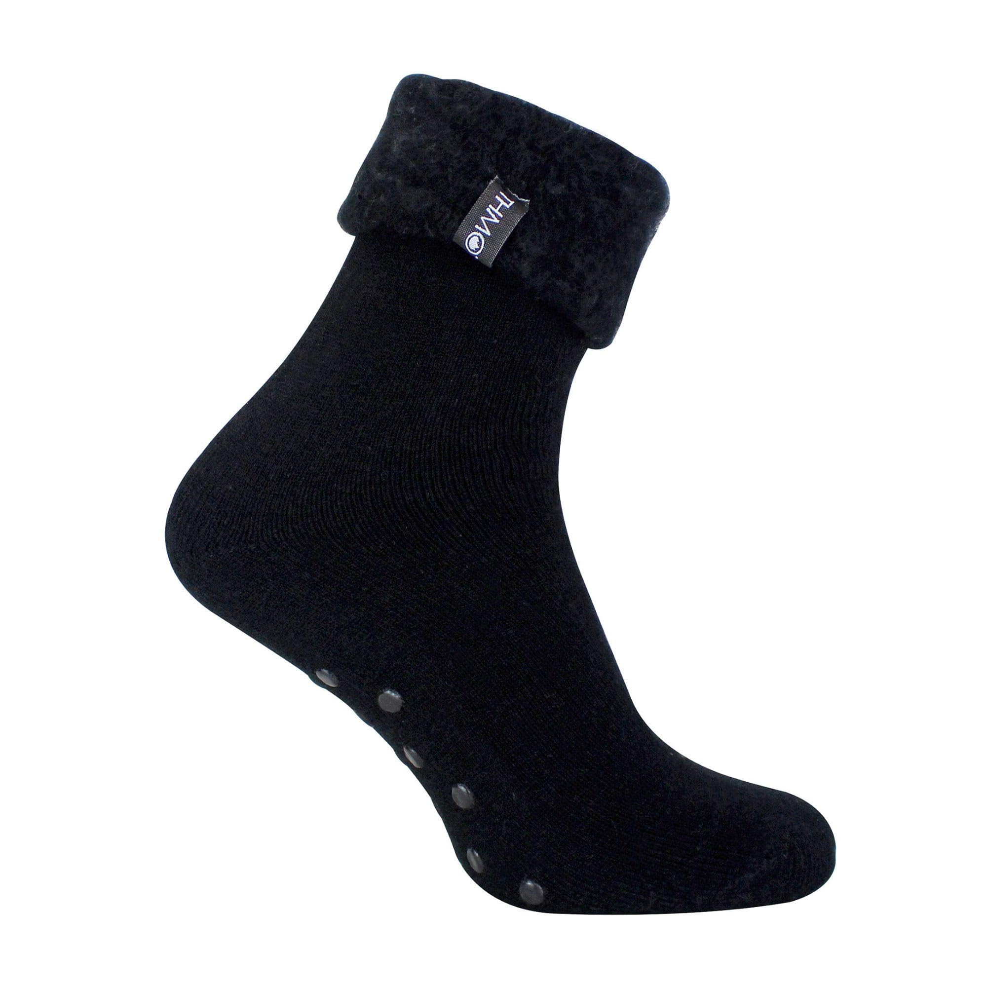 THMO Mens Bed Socks with Grips Thick Warm Thermal Fleece Lined Cosy Slipper Socks