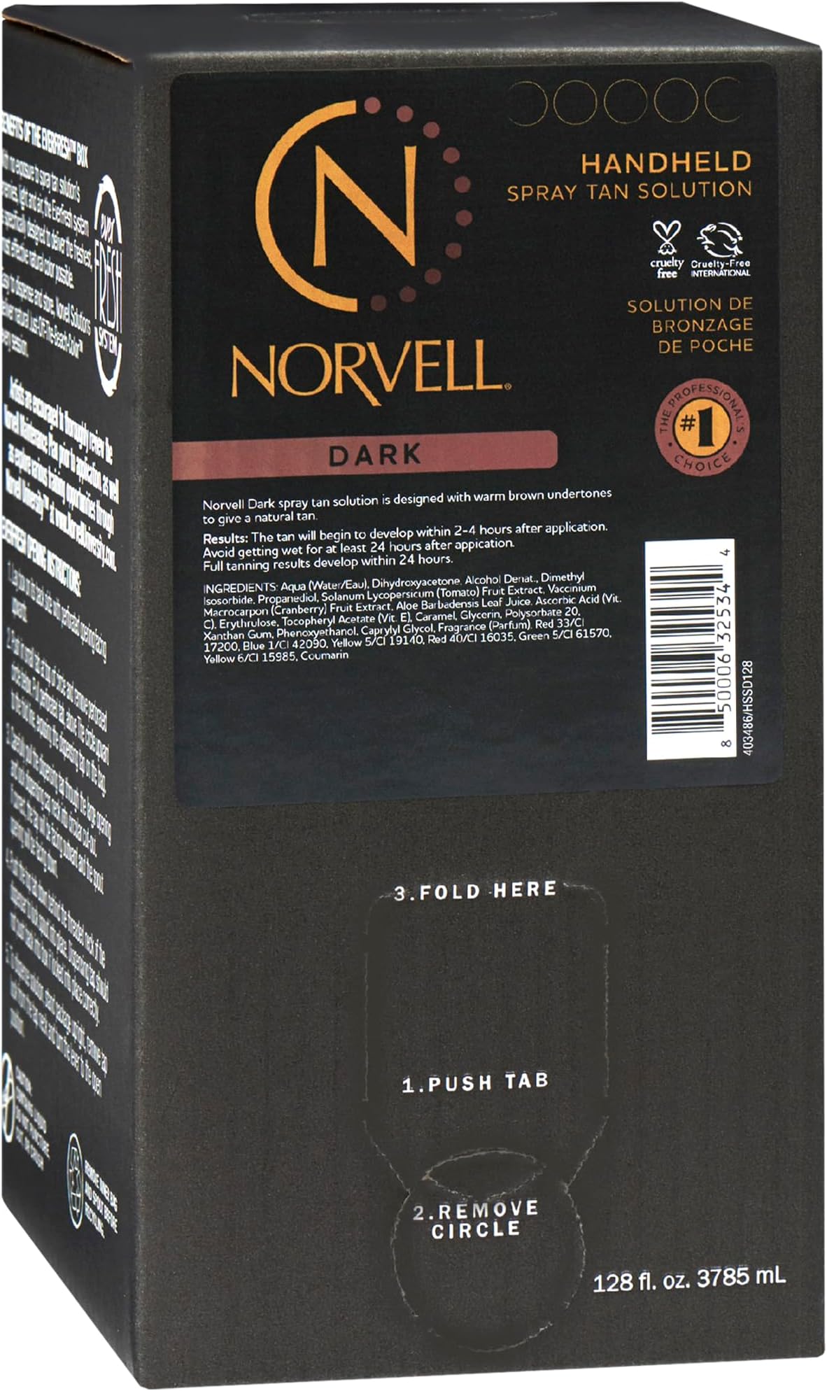 - Norvell Premium Spray Tan Solution Dark 128 fl oz – Professional Sunless Tanning Formula for Deep Natural Bronze, Streak-Free, Fast-Drying, Long-Lasting Sunless Color