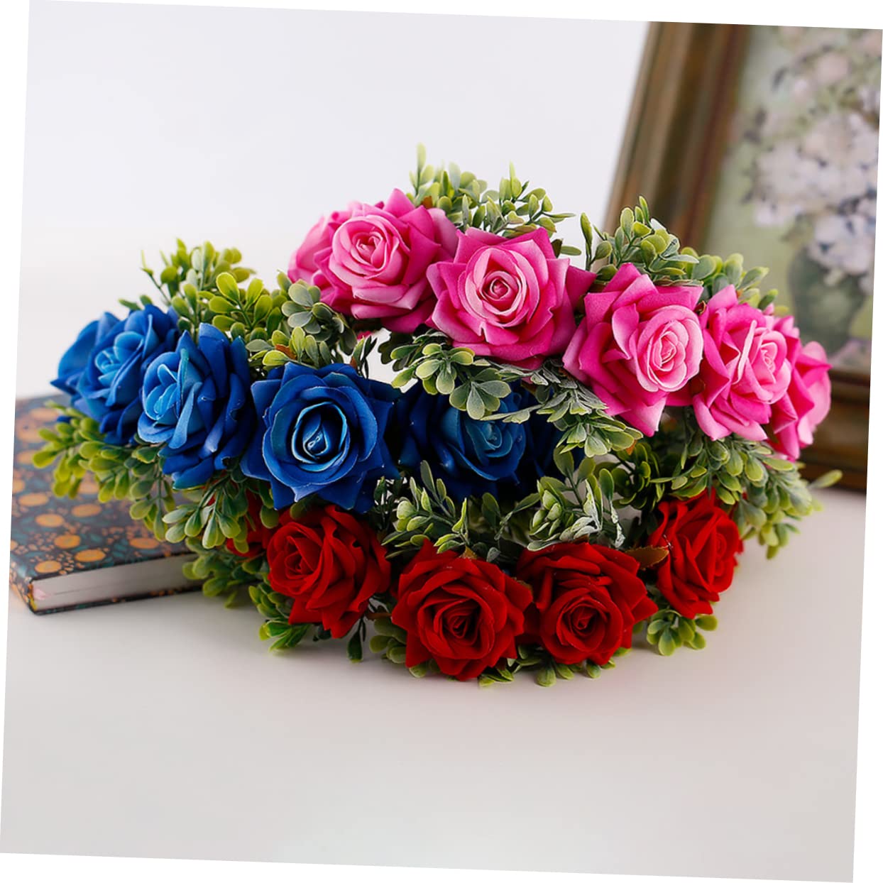 FOMIYES 3piezas Diadema Floral De Rosas Rojas Artificiales Para Bodas Carnaval y Fiestas Accesorio De Cosplay Para Niñas y Novias Para Sesiones De Fotos