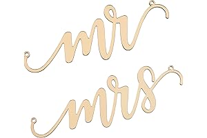 Lillian Rose Gold Laser Cut Mrs Chair Signs, 13"x3.75"