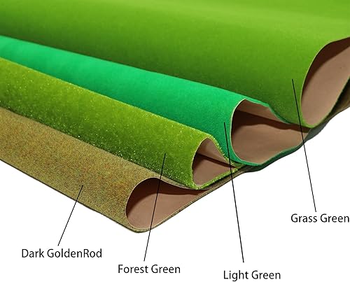 Miniatura 3 de CWBPING Tapete de césped de paisaje de 16.1 x 39.3 pulgadas para modelo, tren, papel, paisaje, diseño, accesorios de diorama de césped (no adhesivo)