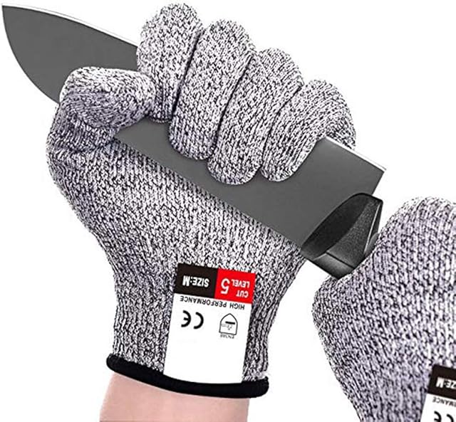 Cut Resistant Gloves,Food Grade Level 5 Protection, Kitchen Safety Work Gloves for Oyster Shucking, Fish Fillet Processing, Mandoline Slicing, Meat Cutting (1 Pair, X-Large)