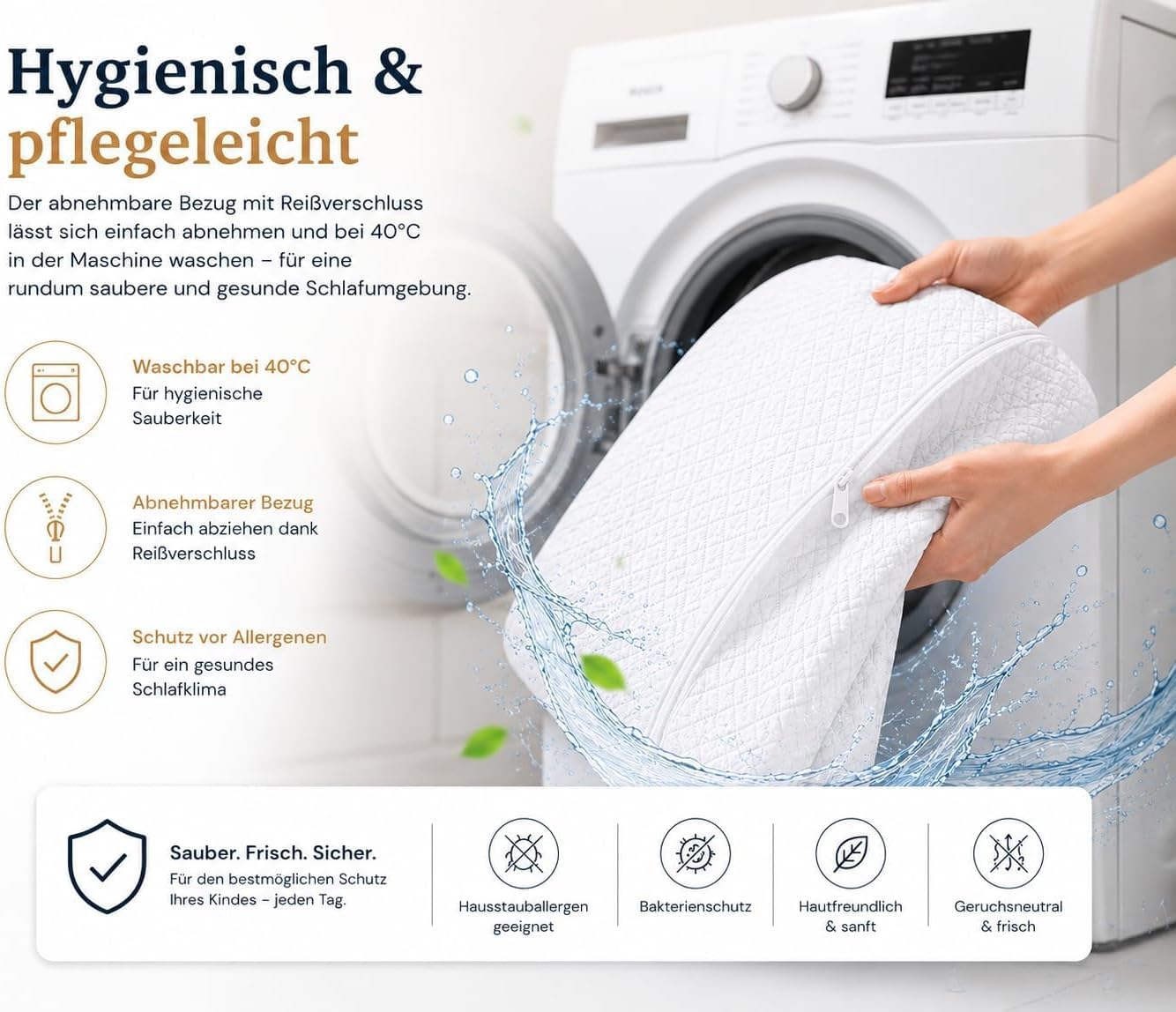 Matratze Maxi 70x140 | kindermatratze - 100% Polycotton Einfach Waschbarer Bezug | kinderrollmatratze | Tragbar Matratze fur Kider | kindermatratze