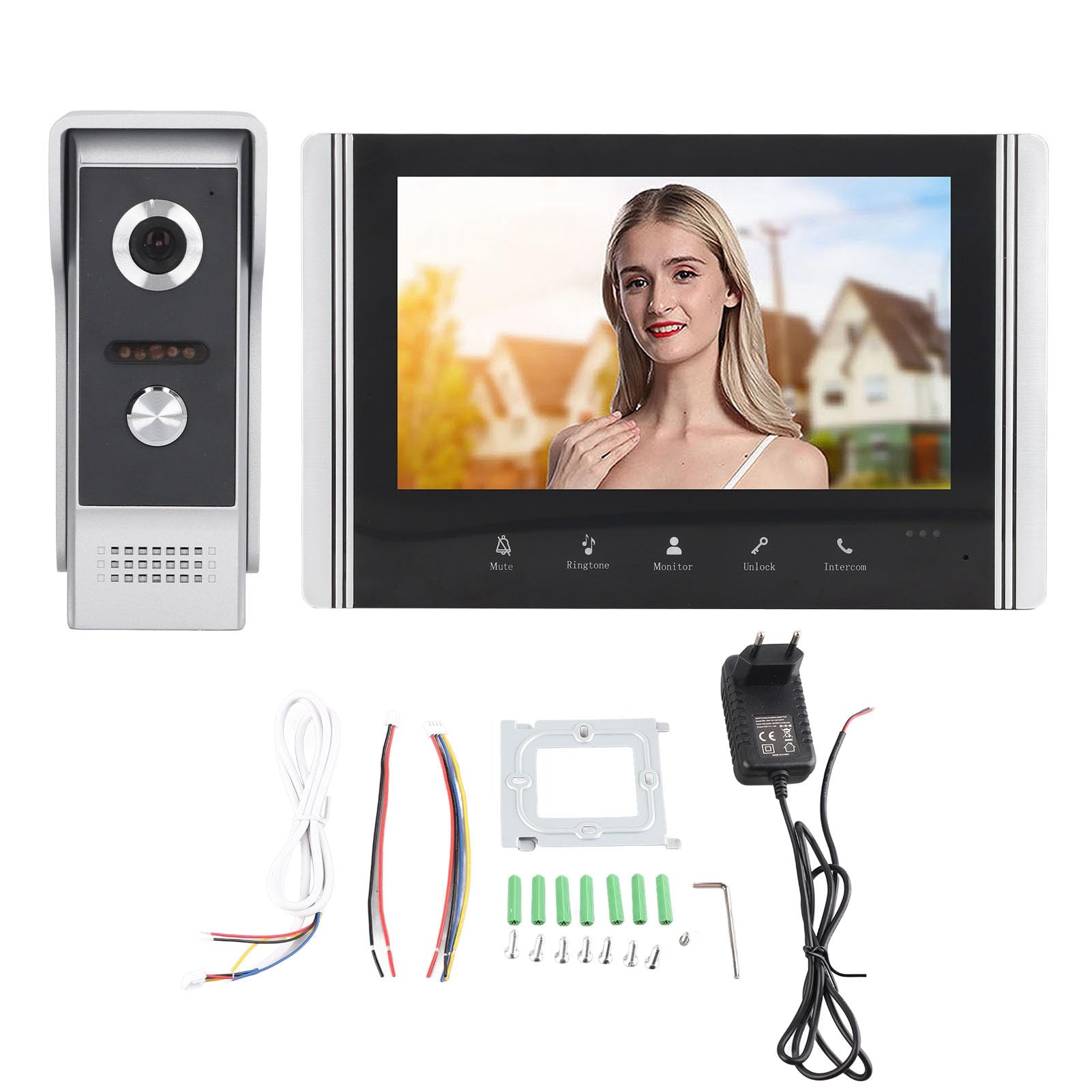 Dioche xrfs6vn7b2WiFi Wideodomofon Inteligentny 1 za 1 Telefon Wizualny Remoe Sterowanie Wideodomofon System Wejściowy, Wtyczka UE