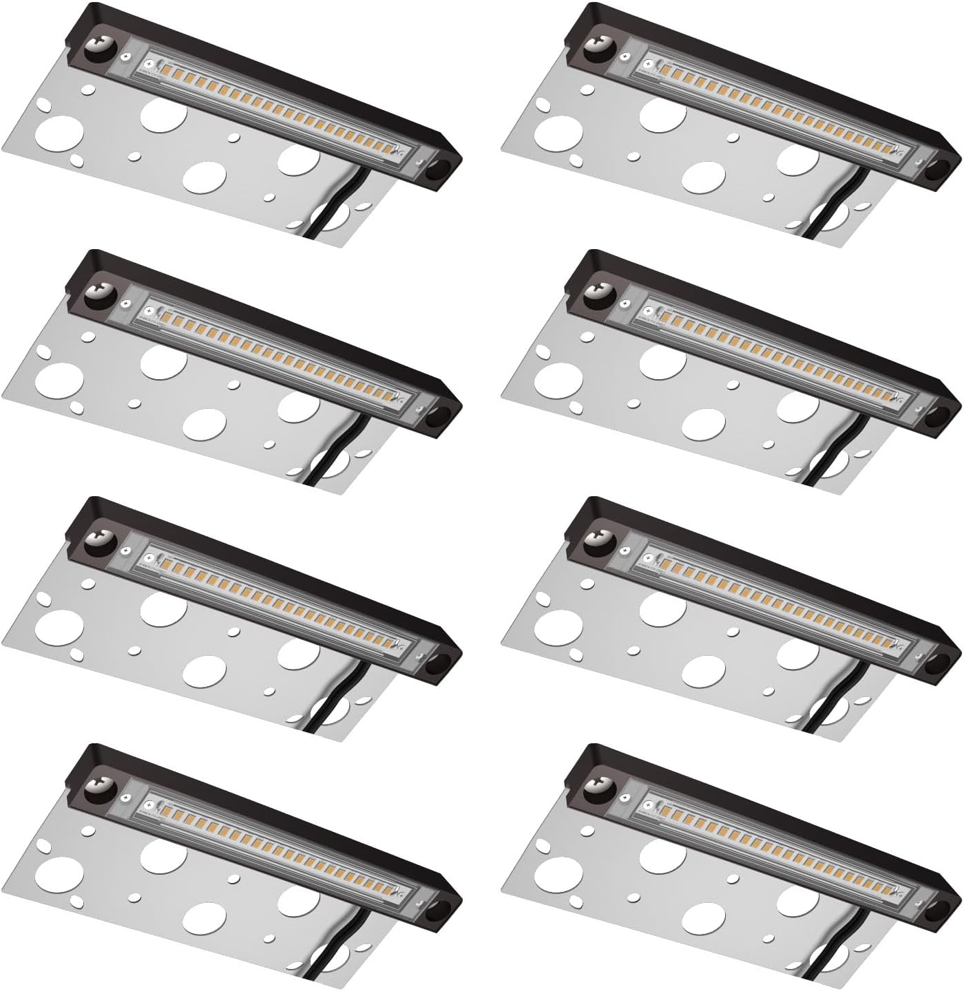 8-Pack UL Listed LED Hardscape Lighting, 7 Inch Retaining Wall Lights, 5W 3000K LED Landscape Lighting, Paver Wall Lights, Die-cast Aluminum Housing, Low Voltage 12V AC/DC