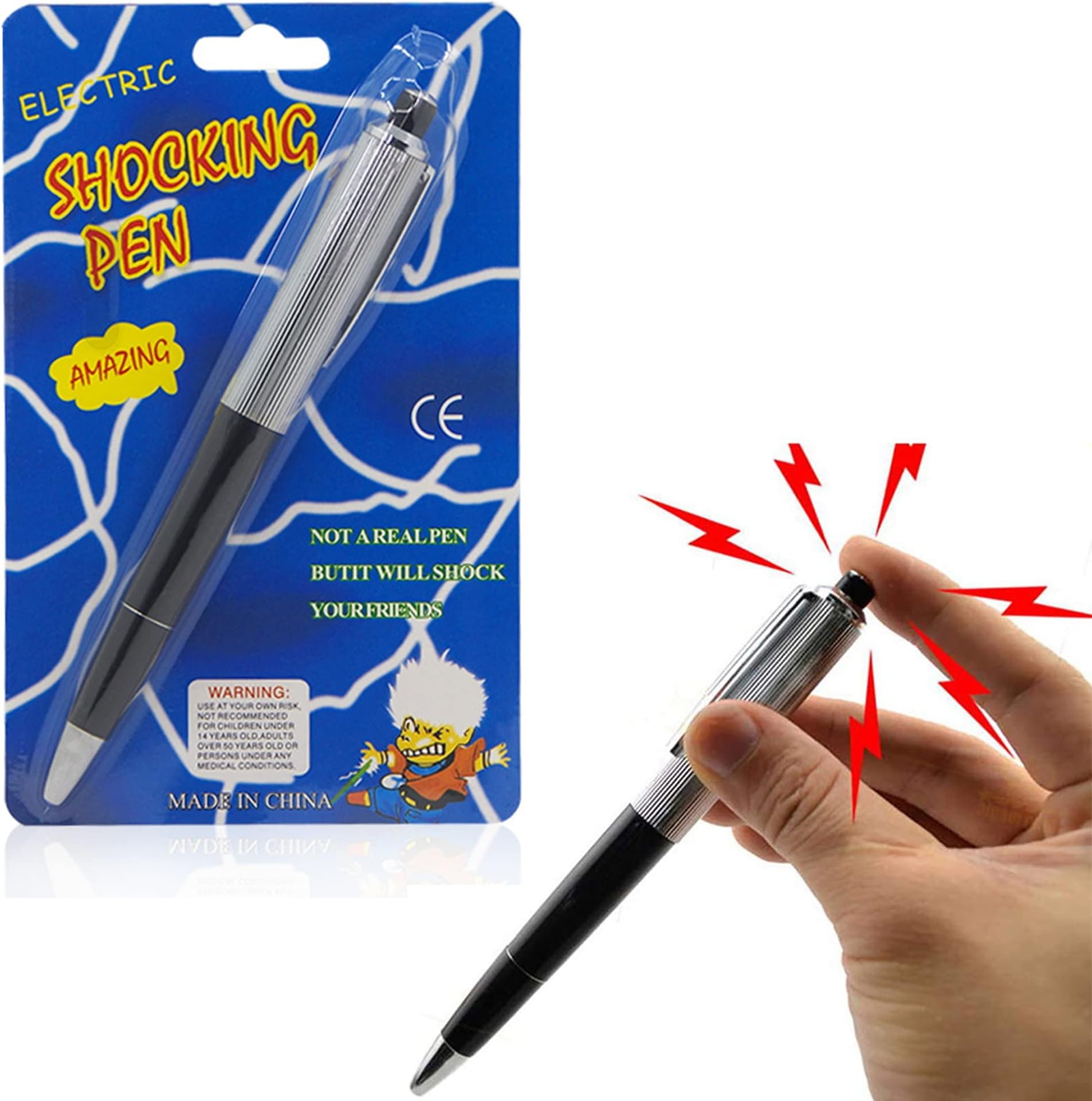 WYFCR Electric Shock Pen, Writing Black Plastic Ballpoint Shocking Pens Ball Prank Joke Trick Toys Funny Gadget Prank Toy for School Students, Shock Pen Outdoor Toys