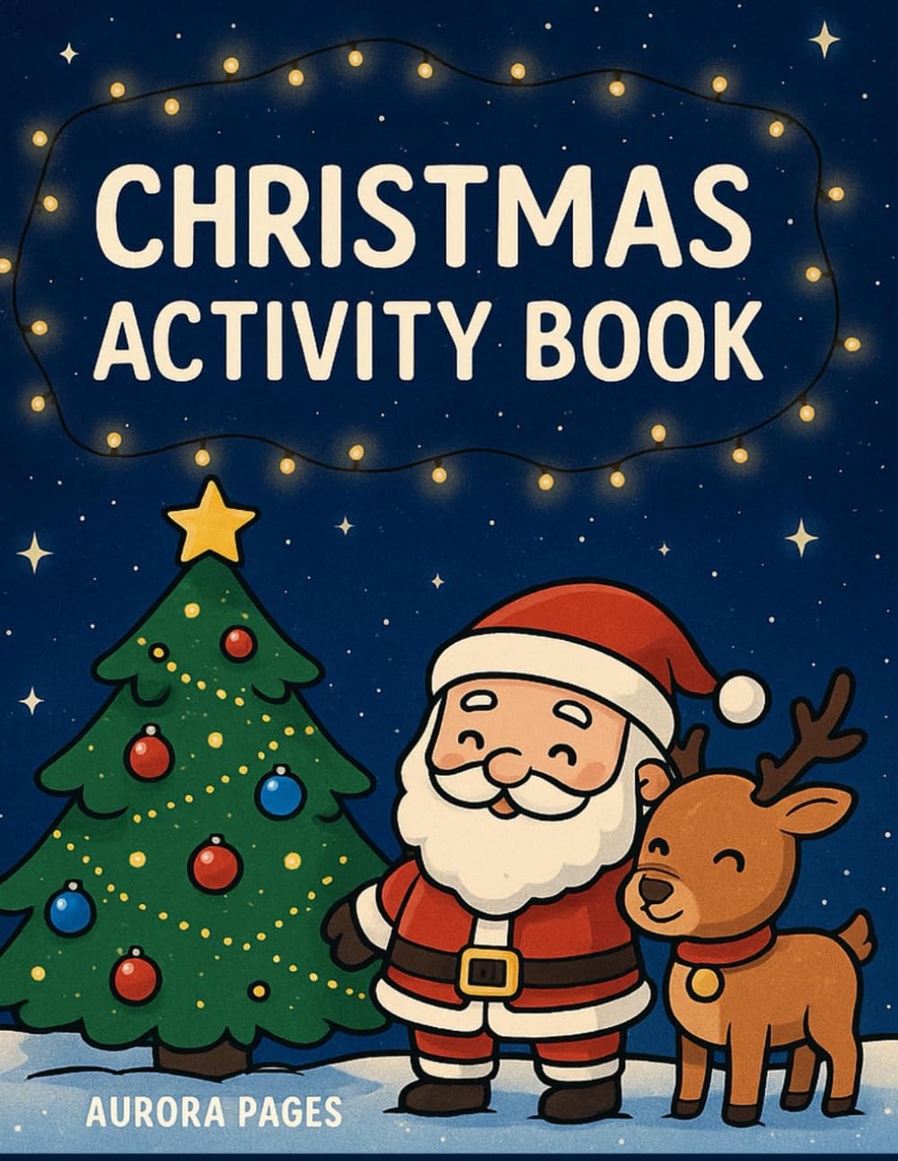 Christmas Activity Book: Fun Coloring Pages, Mazes, Word Searches and Crosswords for Kids Ages 6–10 (Kawaii Christmas Collection)