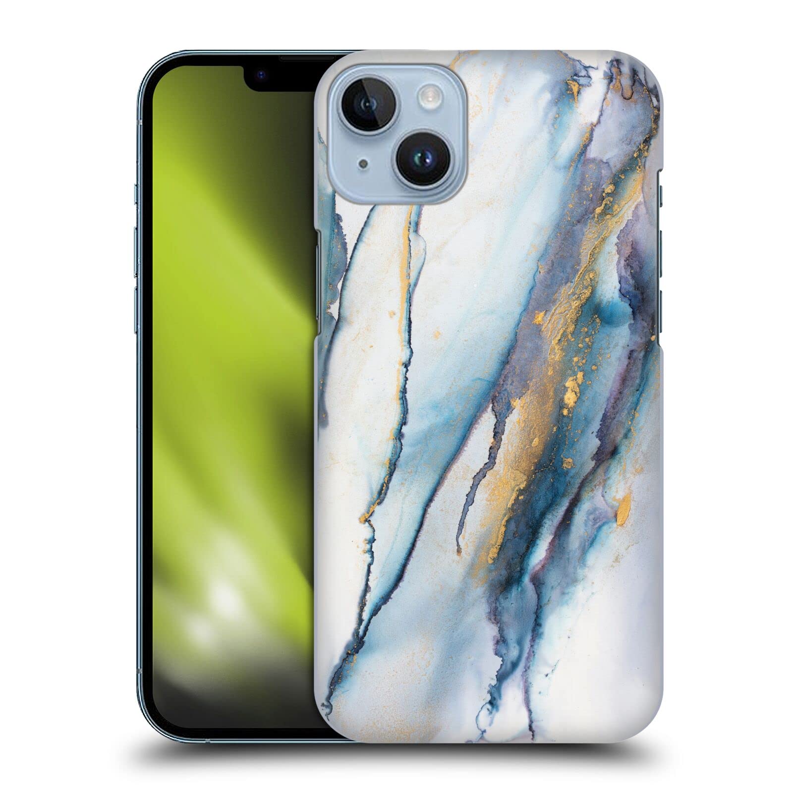 Head Case Designs Officially Licensed LebensArt Blue Gold Glamour Patterns Hard Back Case Compatible with Apple iPhone 14 Plus