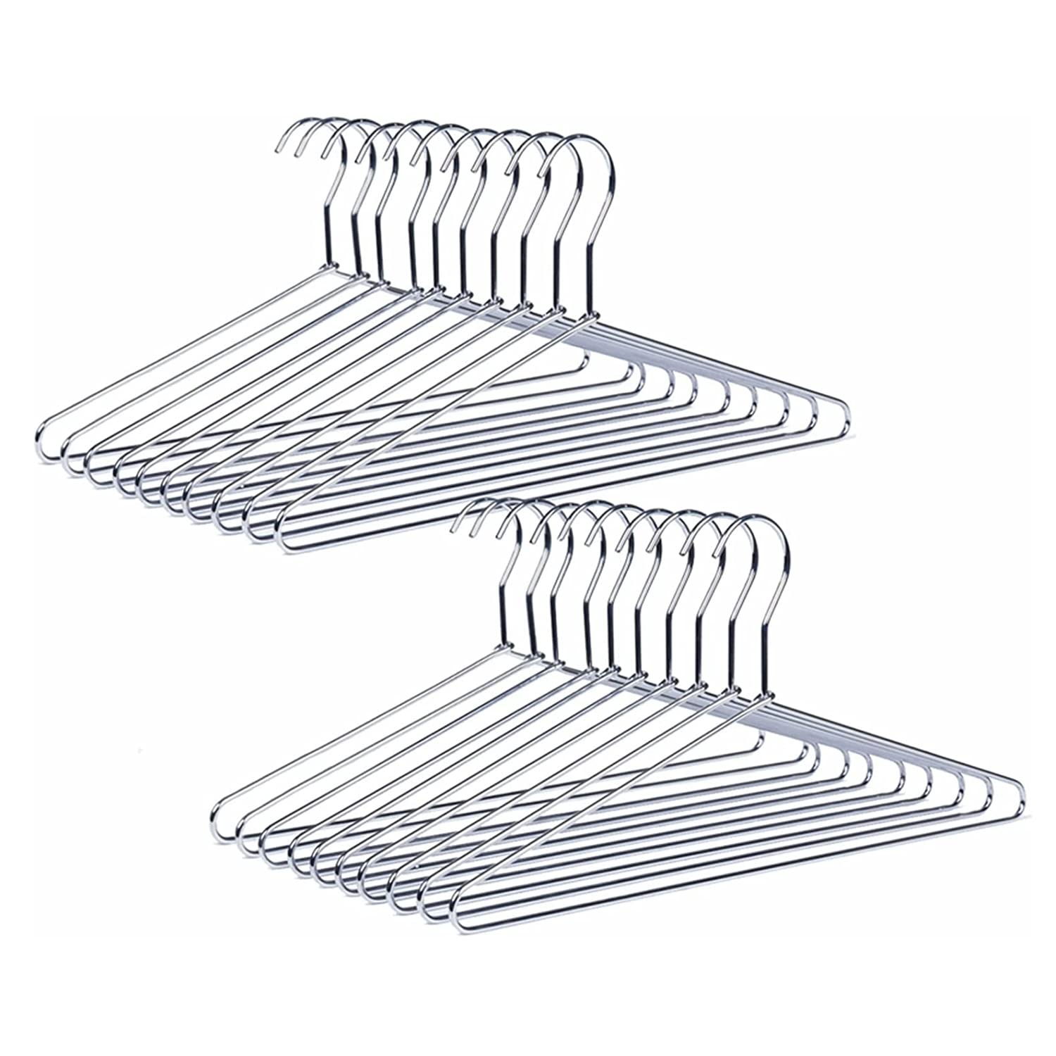 Tycom Clothes Hangers Stainless Steel (20 Pack) - Ultra Thin Space Saving Coats Clothes Hangers Suit Hangers Heavy Duty Stainless Steel Metal Hangers