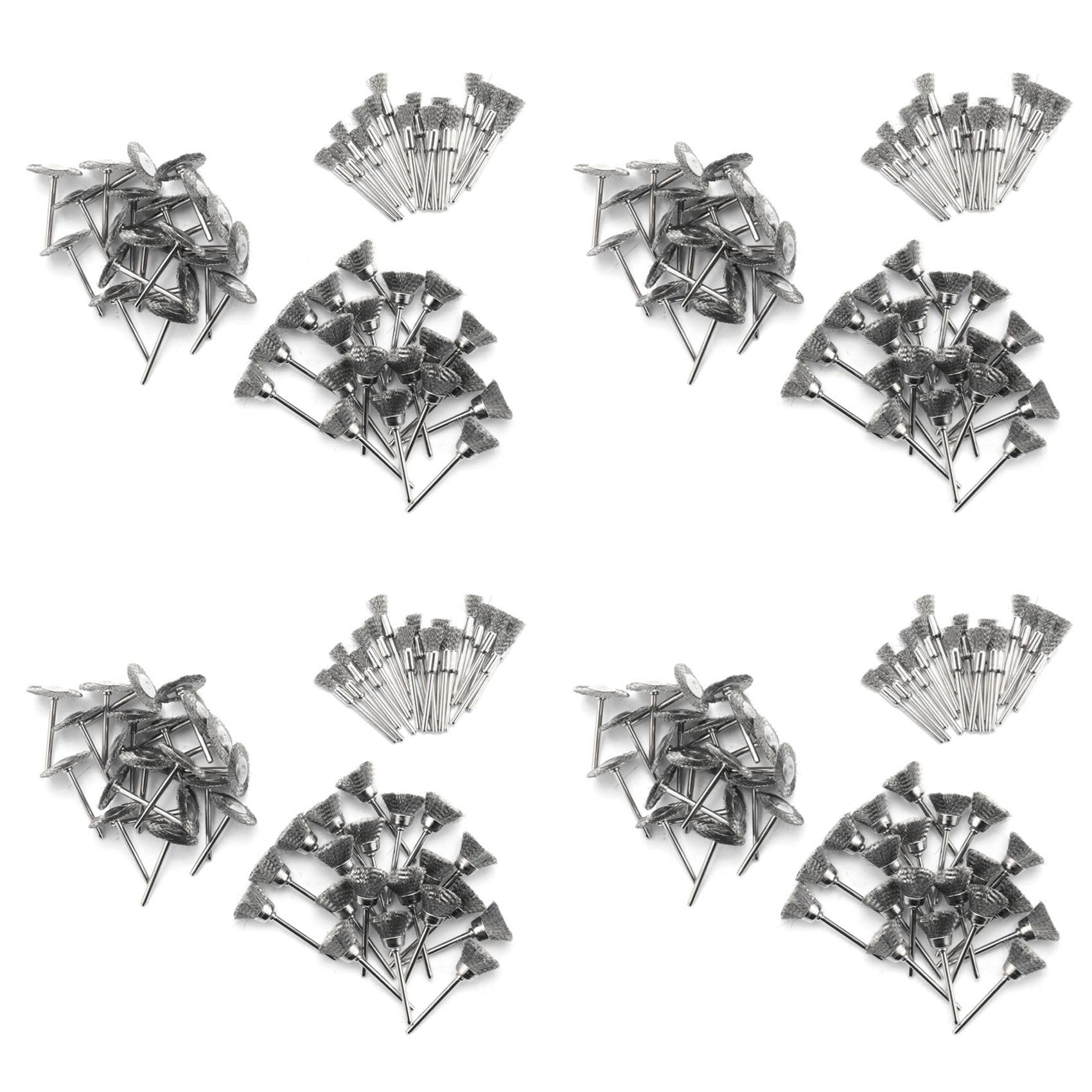 Jnchdghwa Silver Steel Rotary Brush For 240Pcs 3Mm Shank Wire Wheel Brush Mini Drill Rotary Tool For Metal Rust Polishing
