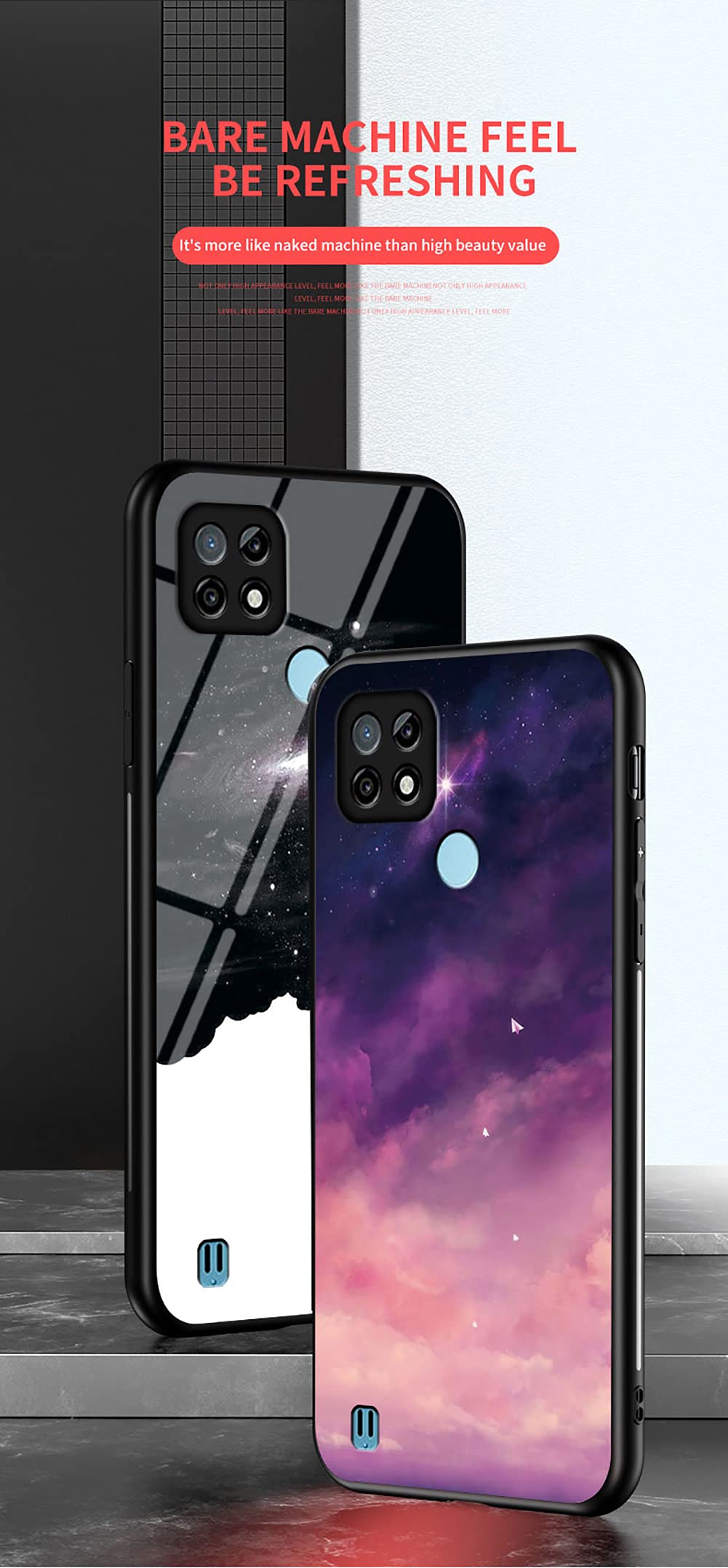 SHIEID Custodia per Realme C21 Slim Cover Posteriore in