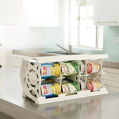 Miniatura 8 de Shelf Reliance Cansolidator - 20 latas, organizador de despensa apilable ajustable para latas, organizador de cocina giratorio de almacenamiento de