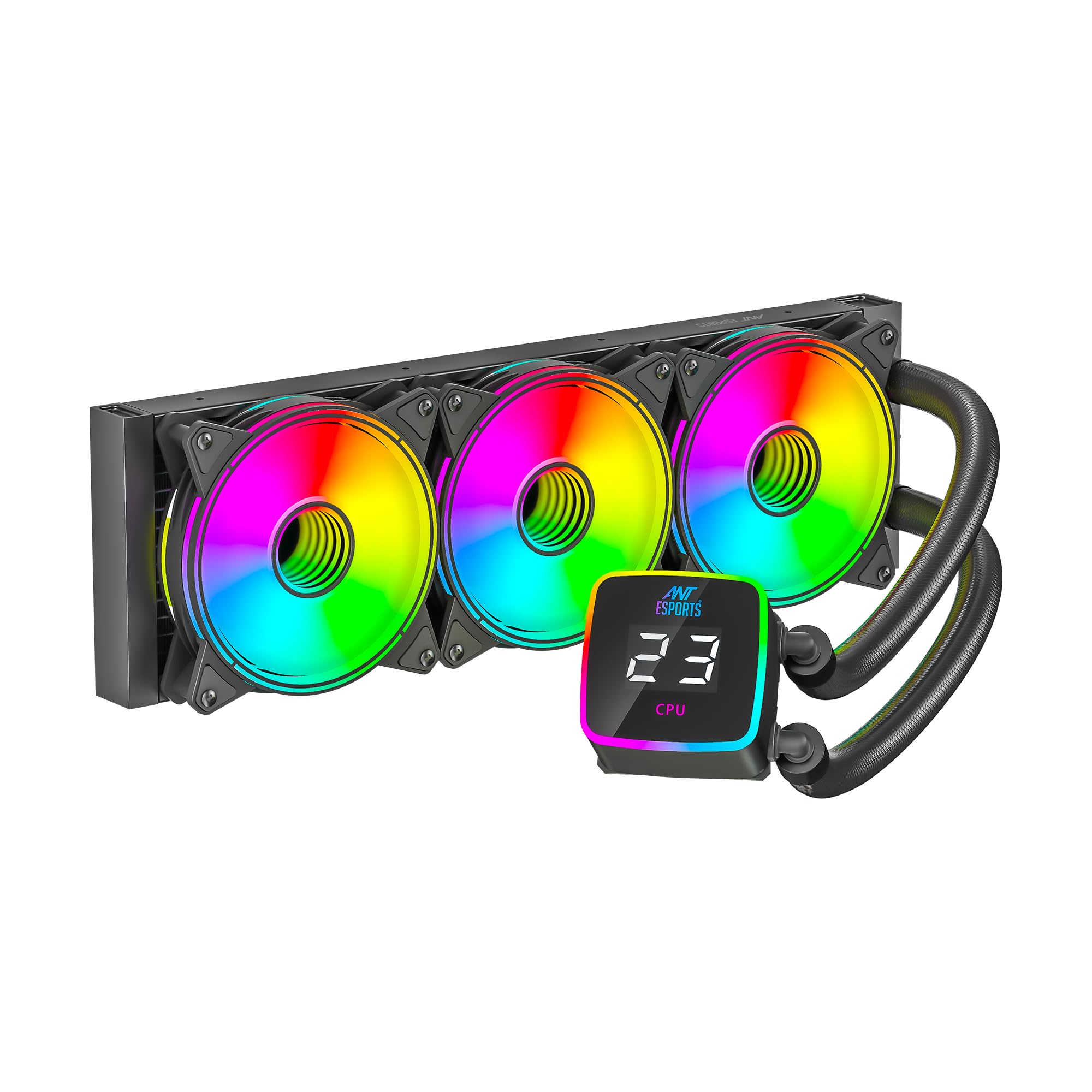 Sponsored Ad - Ant Esports ICE Flow 360 ARGB 360mm ARGB Liquid Cooler/AIO with Display - Black | Support Intel & AMD CPU Socket AM5, AM4, AM3, LGA1700, 1200, 2066, 1151 | Evaporation-Proof Tubing | Dual-Chamber Pump
