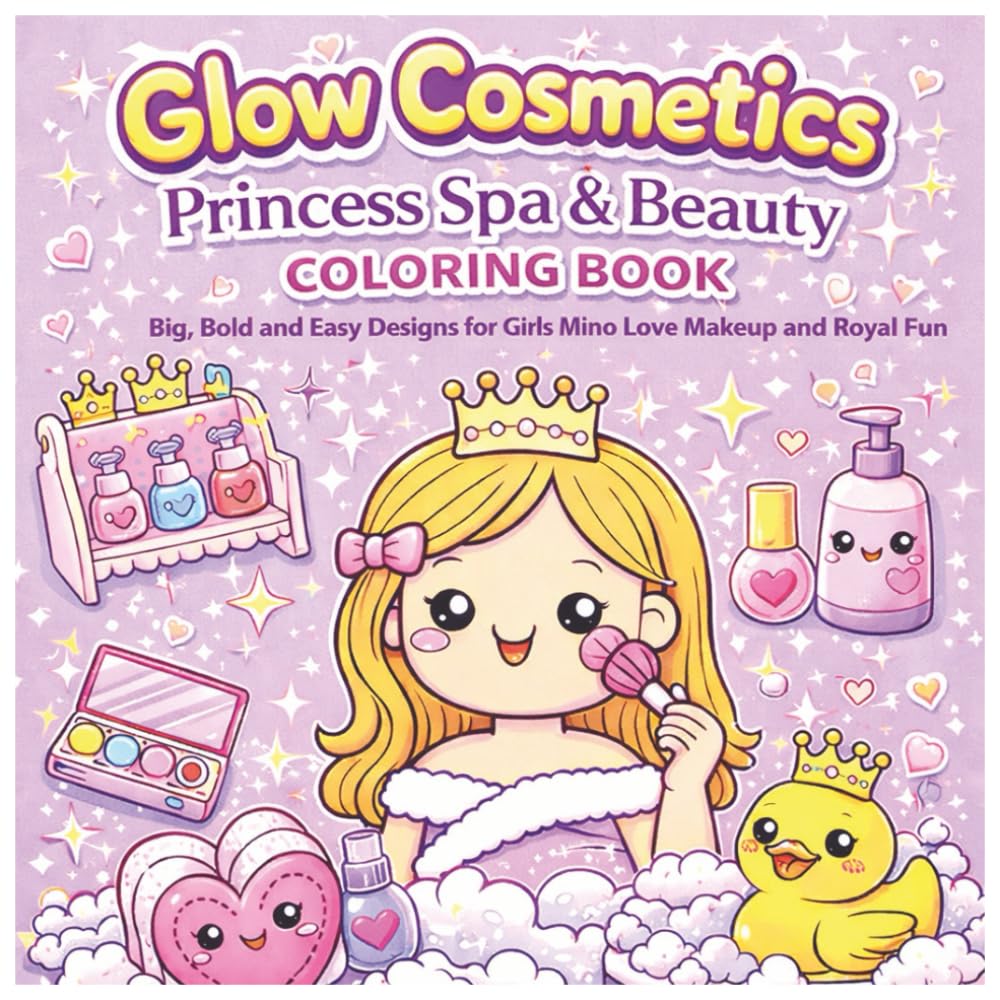 Glow Cosmetics: Princess Spa & Beauty Coloring Book: Fun and Relaxing Beauty-Themed Coloring Pages for Creative Girls Ages 4–8