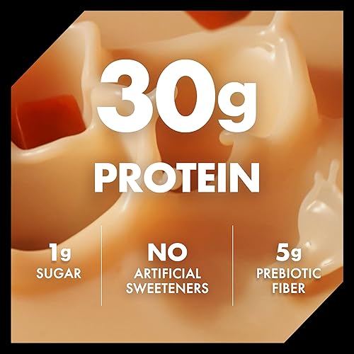 Miniatura 3 de Oikos - Batidos de proteína, sabor caramelo salado, bebidas listas para tomar con 30 g de proteína, no requiere refrigeración, con 5 g de fibra