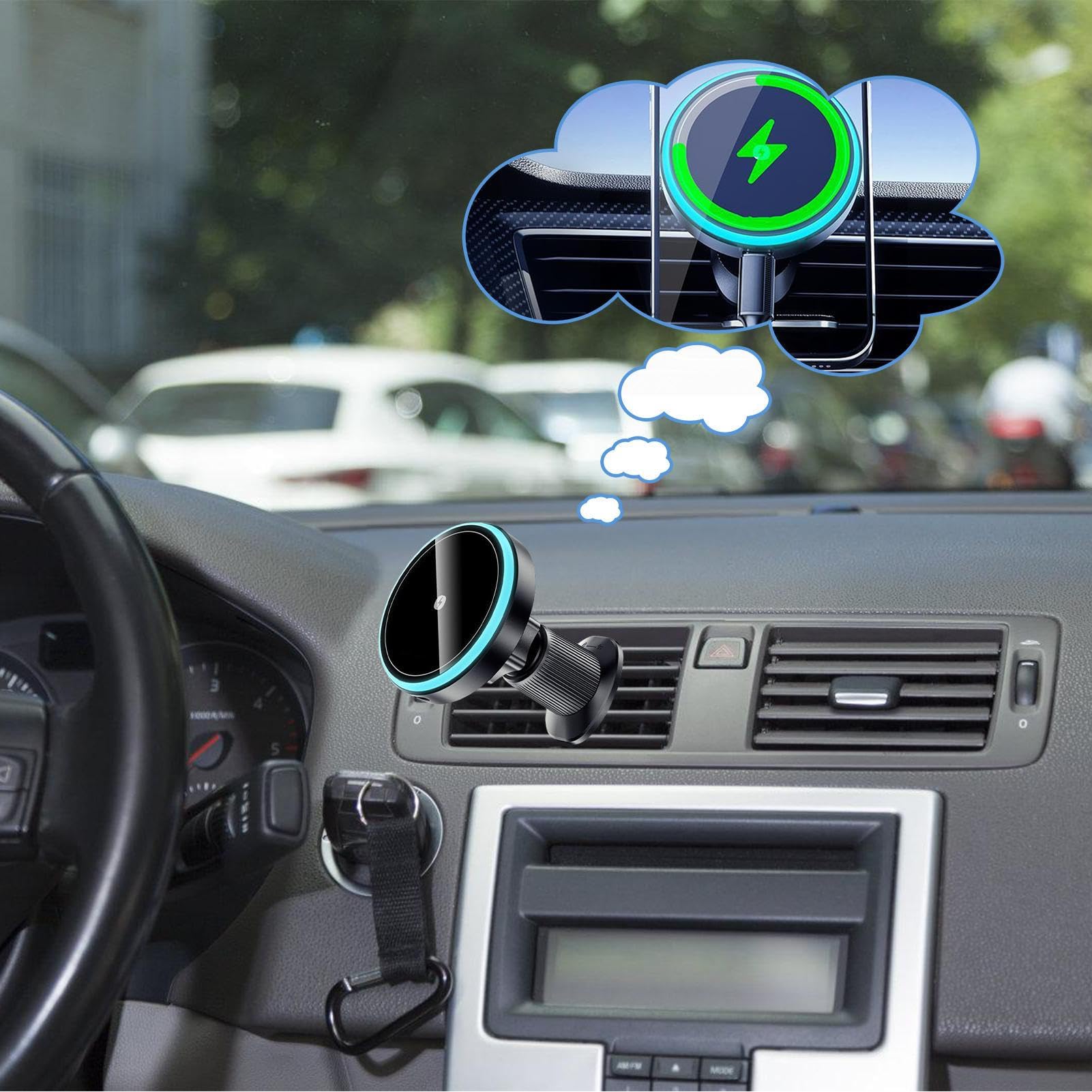 Caricatore Wireless Per Auto Ricarica Wireless Rapida Sicura Angolazione | Porta telefono da cruscotto Macchina Veicolo Camion Berlina Cruscotto Console Centrale Bocchetta