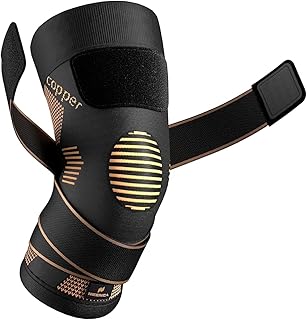 NEENCA Rodillera de Cobre Con Correas,Rodilleras de Compresión para Dolor de Rodilla, Artritis, Ligamento Cruzado Anterior, Desgarro de Menisco, Alivio Del Dolor en Las Articulaciones