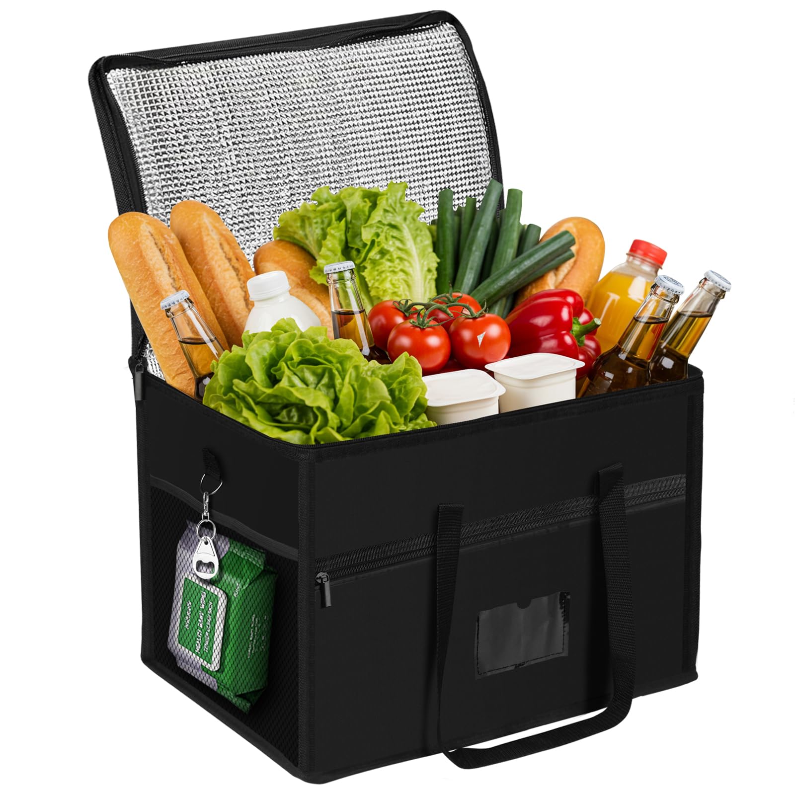 Beautyshow Grote 40 liter koeltas, opvouwbare duurzame boodschappentas, koeltas voor picknick, camping, voedsellevering, barbecue, winkelen, reizen in de open lucht met het gezin Beautyshow Grote 40 liter koeltas, opvouwbare duurzame boodschappentas, koeltas voor picknick, camping, voedsellevering, barbecue, winkelen, reizen in de open lucht met het gezin