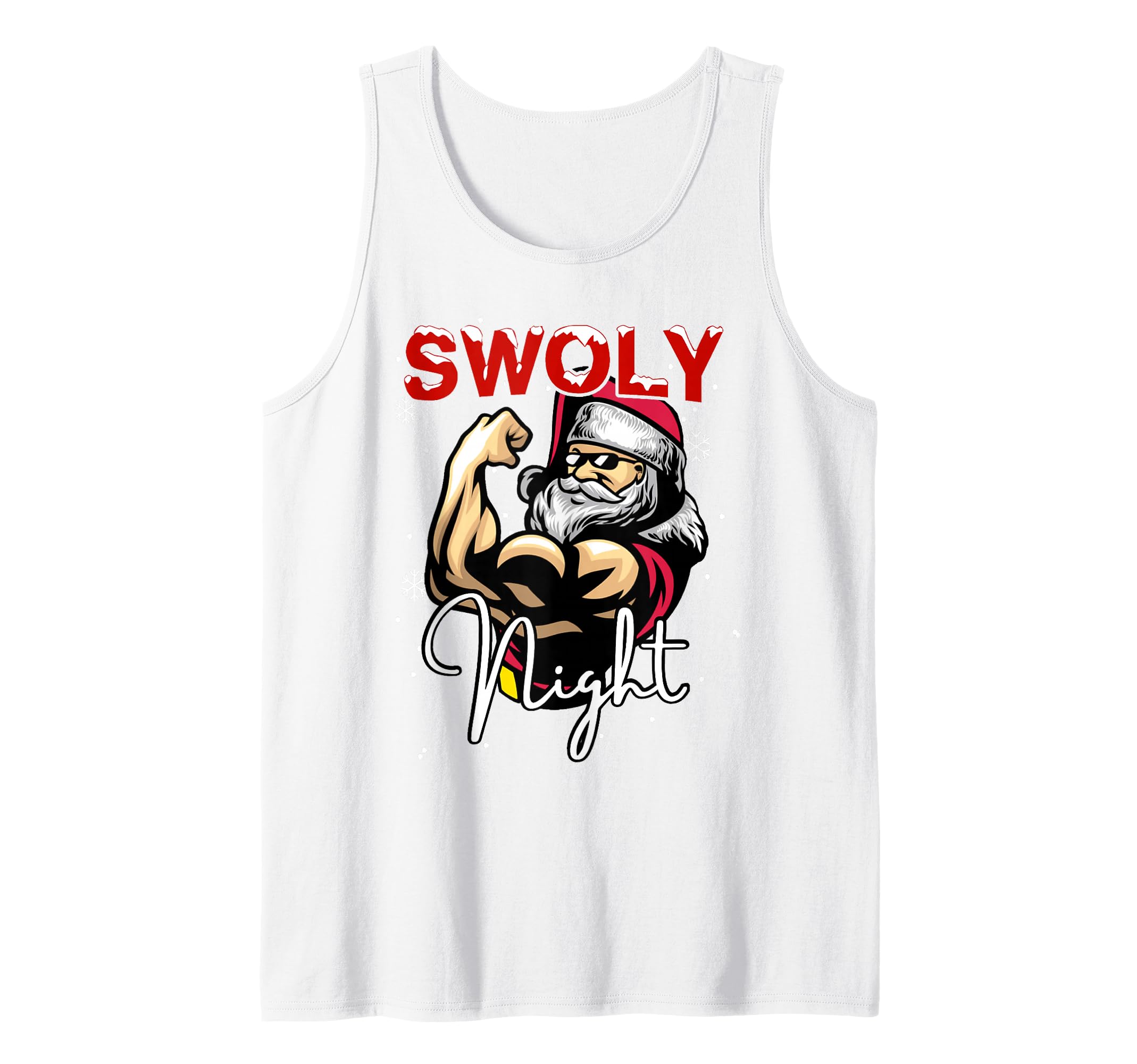 Swoly Night Funny Bodybuilder Santa Christmas Fitness Meme Tank Top