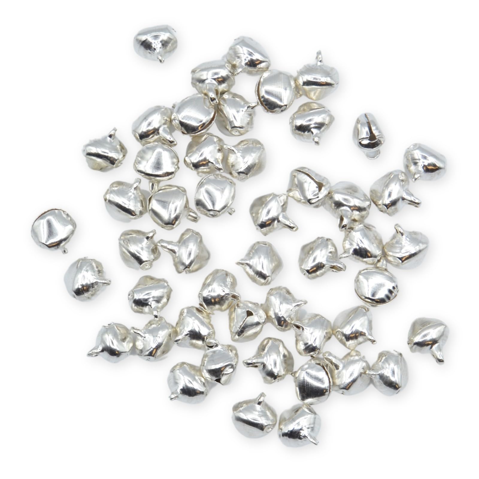 celloexpress 11.5mm Bright Silver Jingle Bells - Mini Christmas Craft DIY Festive Decorations Gift Wrap (Pack of 100) โ image 1