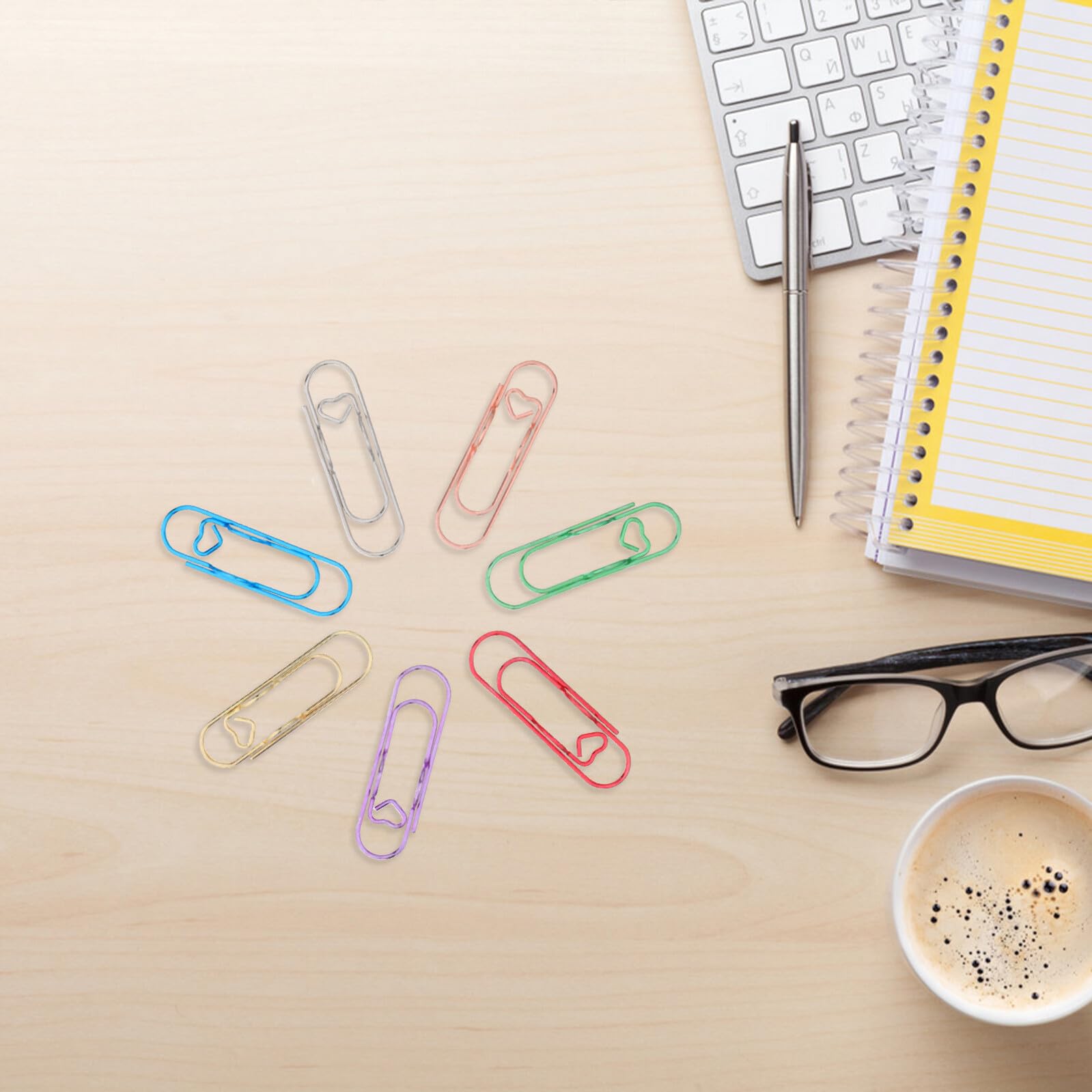 SHERCHPRY 70pezzi Clip in Metallo per Penna e Graffette per Diario Portapenne Graffette per Quaderno Accessori per Cancelleria Organizzazione per Scuola e Ufficio