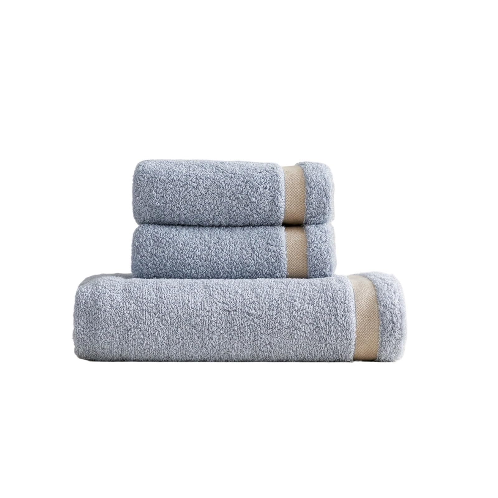 ZYAYNG 1/3PC Cotton Towels Bath Individually Suitable For Sports Home Bathroom Hotel Use For Bathroom(Color4-set)