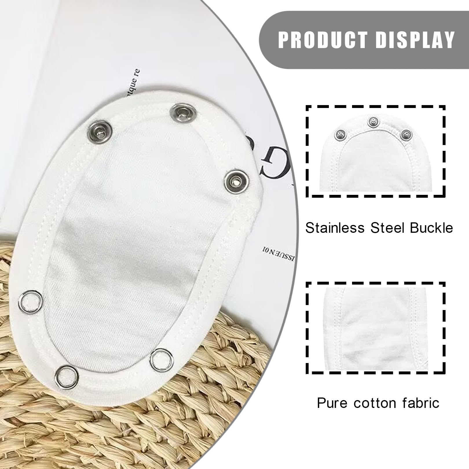 4 Stücke Bodyverlängerung,Bequem Body Verlängerung,Baumwollmaterial,Body Verlängerung,Einstellbare Bodysuit Extender,Universal Verlängerungen,Geeignet für Verlängerung (Weiß)