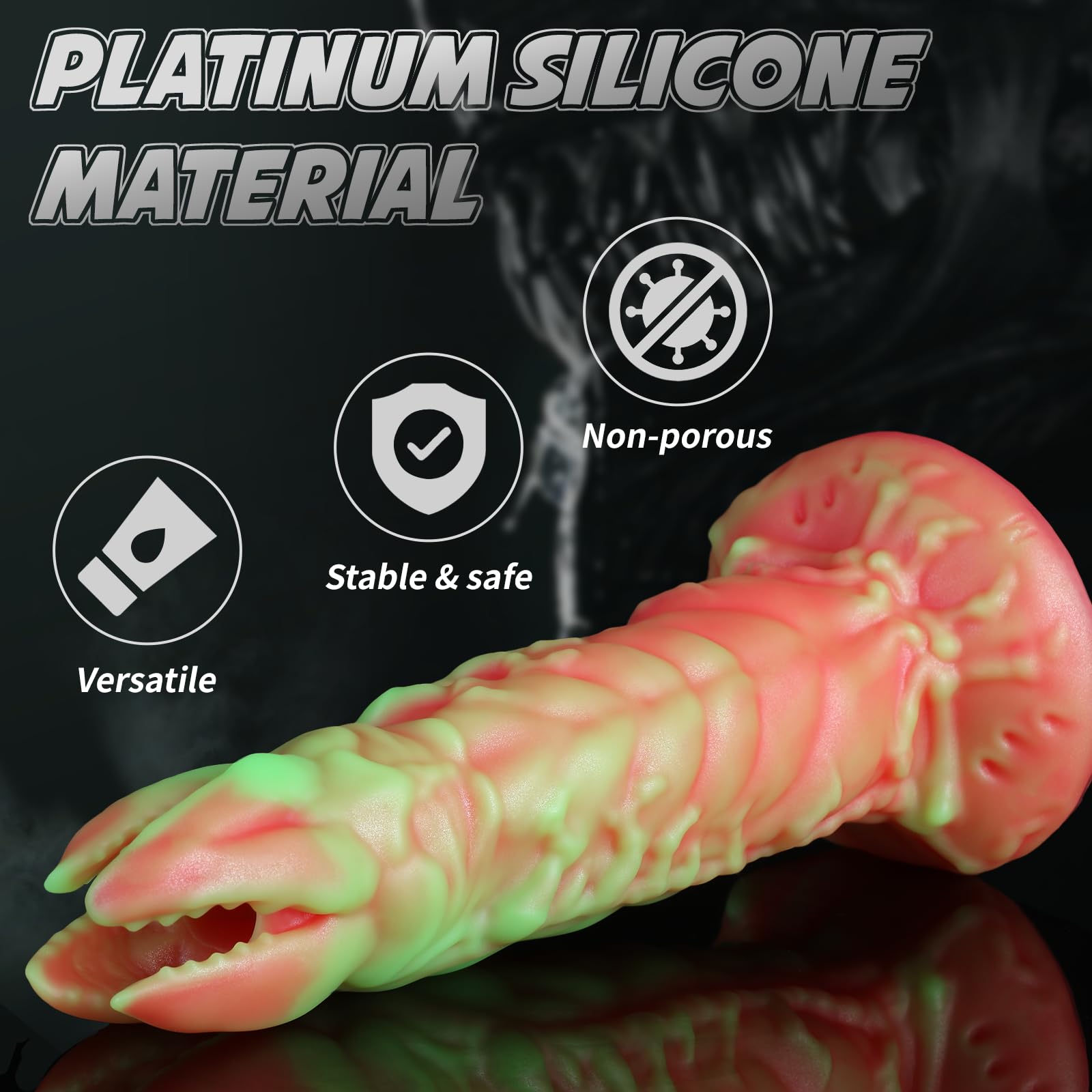 Amazon.com: Nothosaur Zerger 9.5 Inch Fantasy Ovipositor Dildo, Medium Firm  Platinum Silicone Hollow Creature Toy with Petal Tip & Textured Shaft for  Anal & Vaginal Play with Egg Models and Booster -