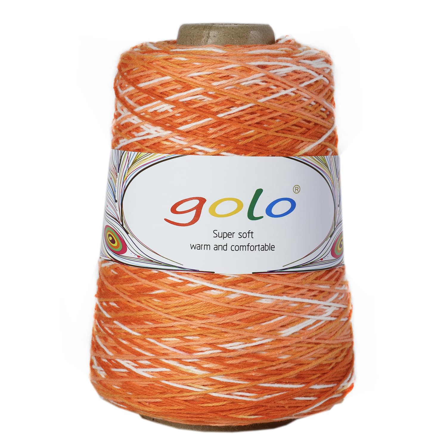 golo Cotton Cone Yarn 6/4 Cotton Yarn for Hand Knitting Crochet Yarn D72-Orange