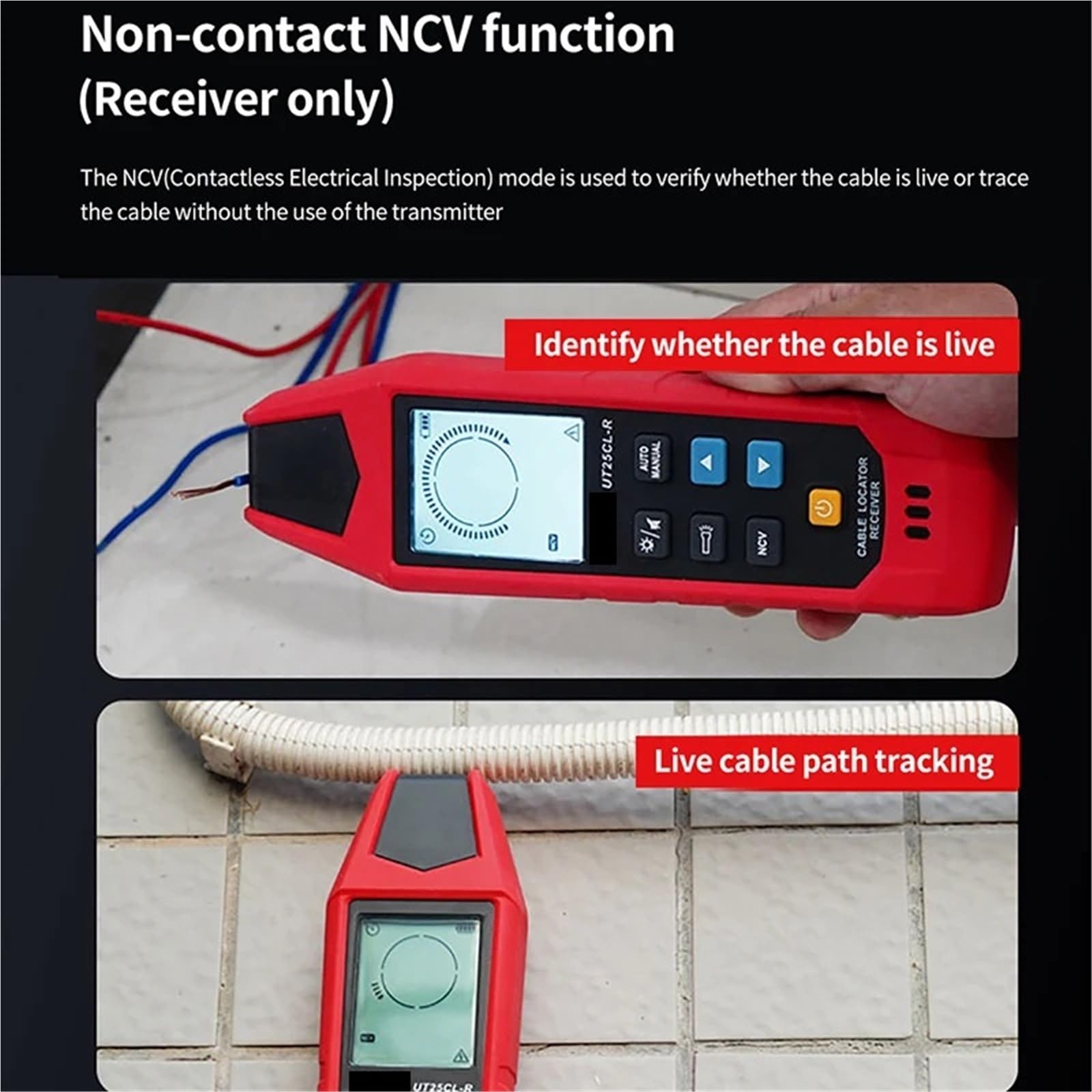 Tester Cavi di Rete, Localizzatore di cavi Rilevatore da parete sotterranei NCV Test unipolare bipolare