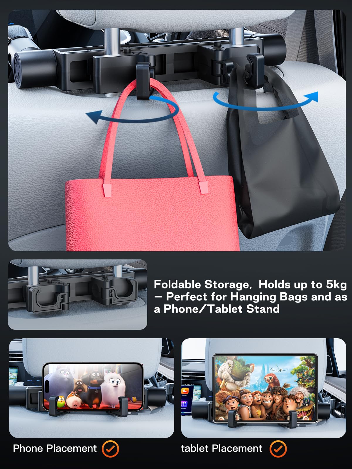 YOHOPE Headrest Car Children Extendable and Removable Neck Support Soft Memory Foam Travel Sleeping Side Cushion Headrest for Car Seats for Adults - Image 4