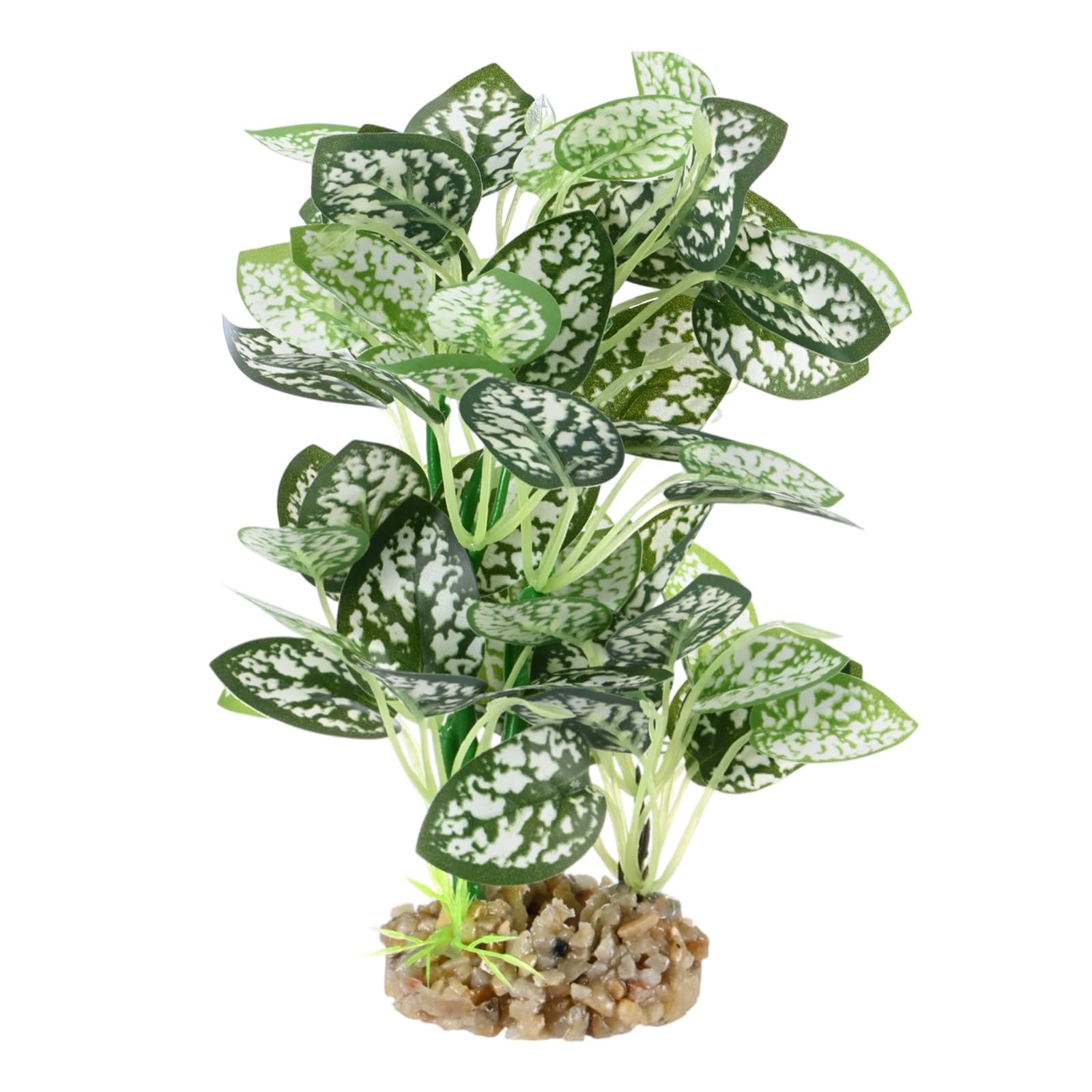 M METERXITY 1-Pack Aquarium Plant, Small Plastic Artificial Plant Water Grass Fish Hide Accessories for Aquarium Decoration/Fish Tank Decoration/Terrarium [Style 7, White]