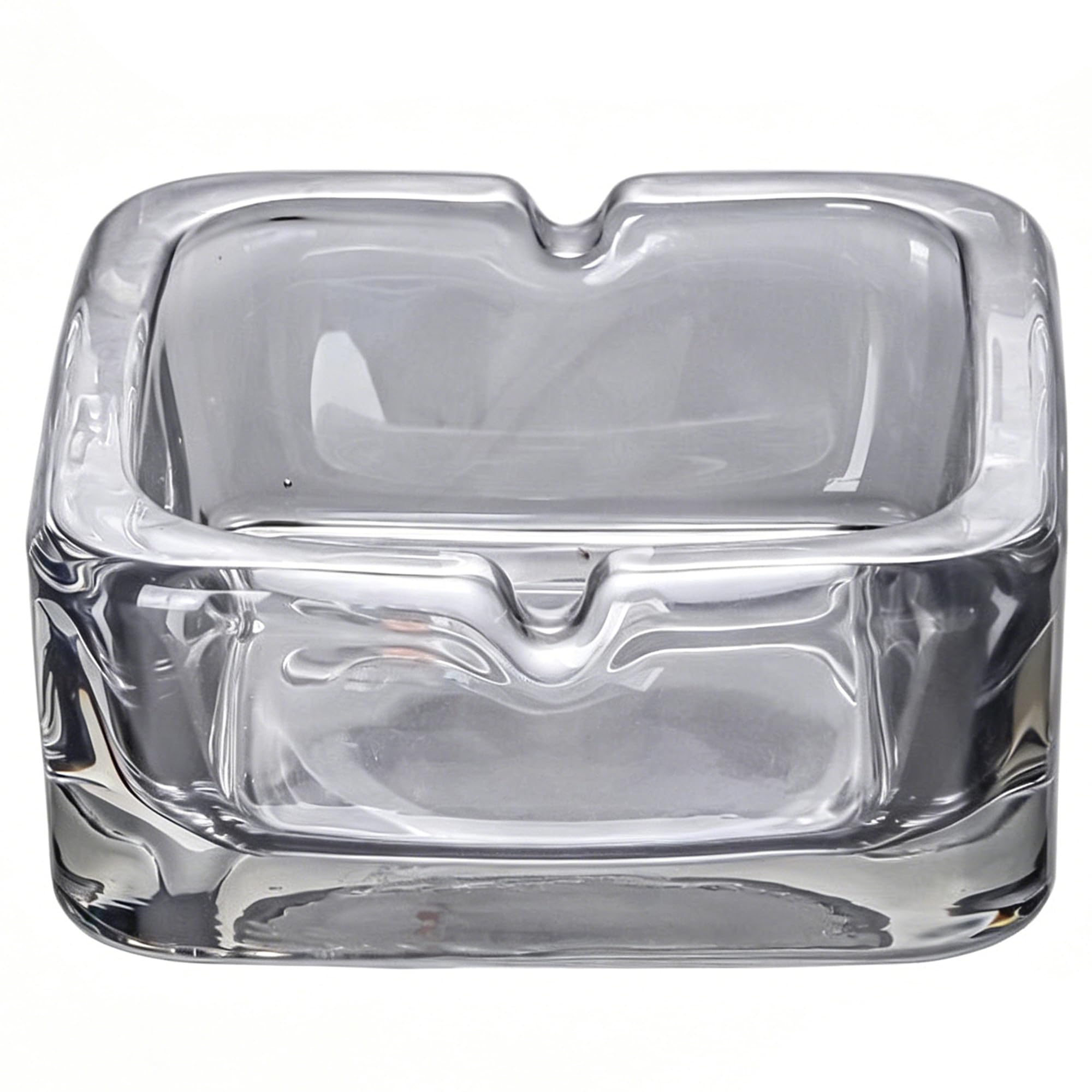 Senshuomy Glass Ashtray, Square Lead-Free Thickened Ash Tray for Cigarettes & Cigars, Indoor/Outdoor Ashtray for Home, Office, Bar & Garden (Grey)