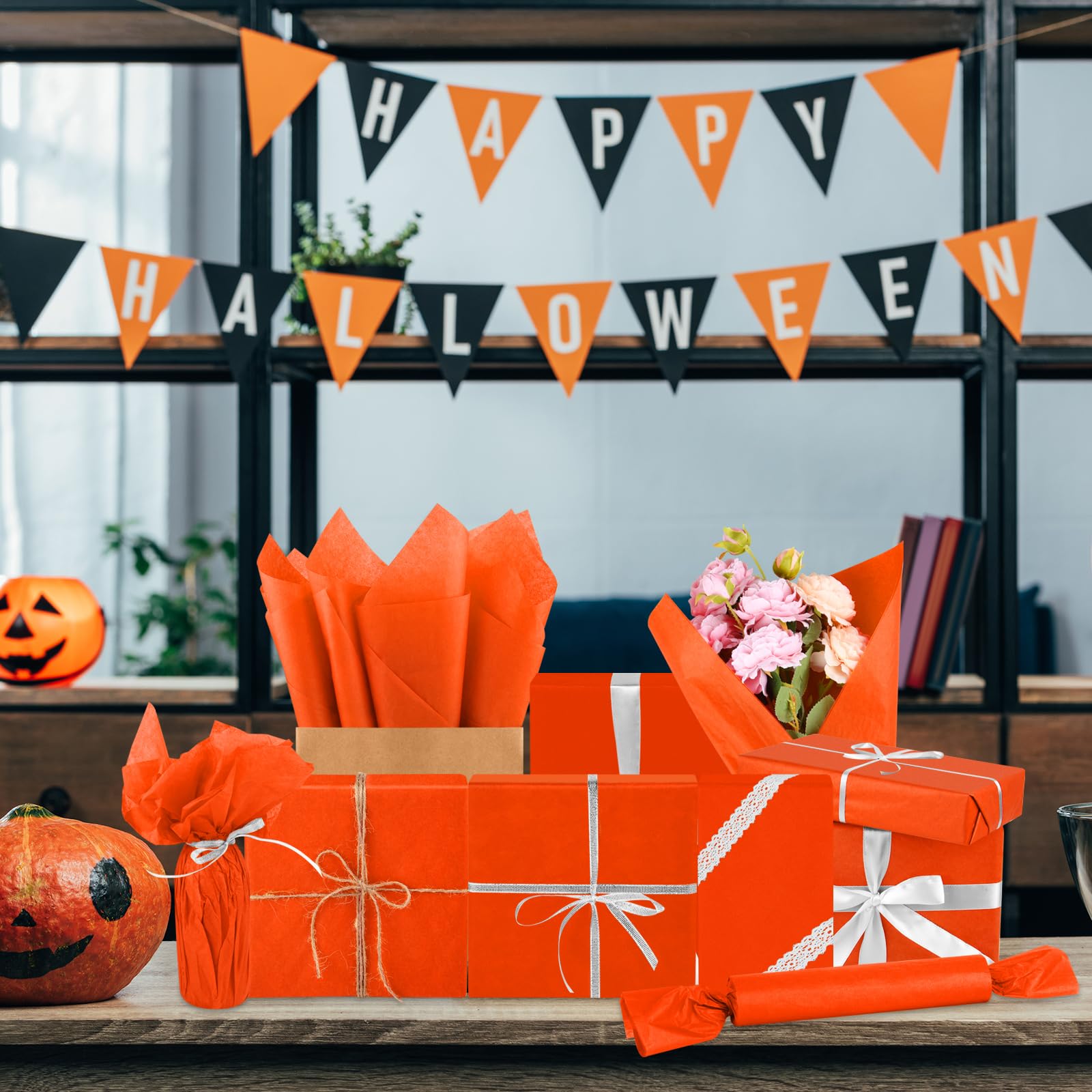 MIAHART 60 Feuilles De Papier De Soie Halloween Pour