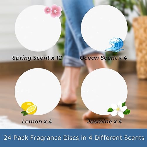 Miniatura 6 de F Flammi - Juego de 6 almohadillas para fregona de vapor + 24 discos aromáticos para Bissell PowerFresh Vac & Steam Mop 2747A y Symphony Vac & Steam
