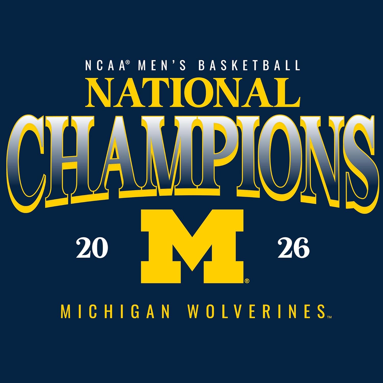 UGP Campus Apparel Michigan Wolverines 2026 Basketball National Champions Graded Sports Team Hoodie